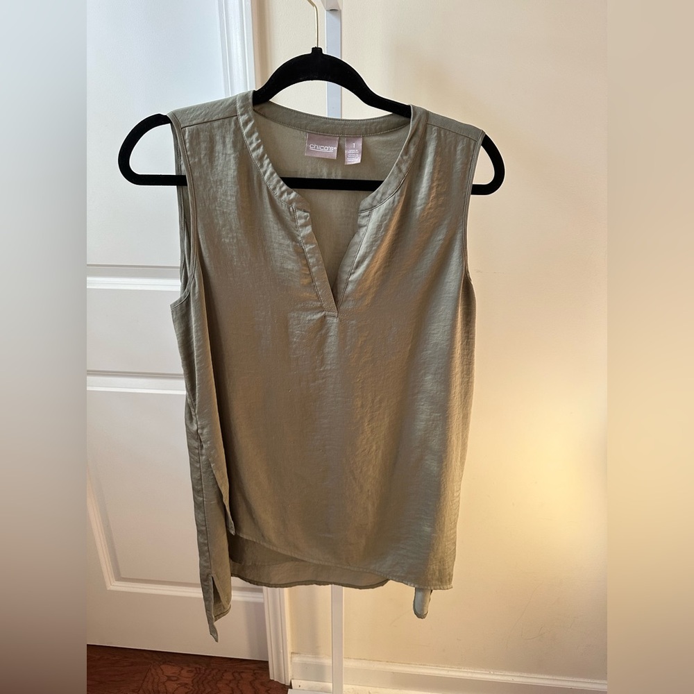 Chico's Khaki Sleeveless Blouse